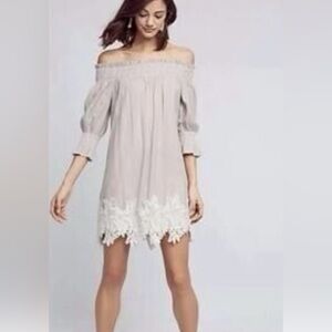 Women's Peasant Dress with Lace Hem